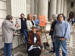 Victorian Artists' Society on Parliament Steps, 23 March 2017