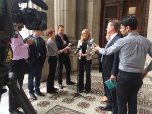 Discussing the Committee Inquiry into lowering the driving age to 17 with the media, March 2017